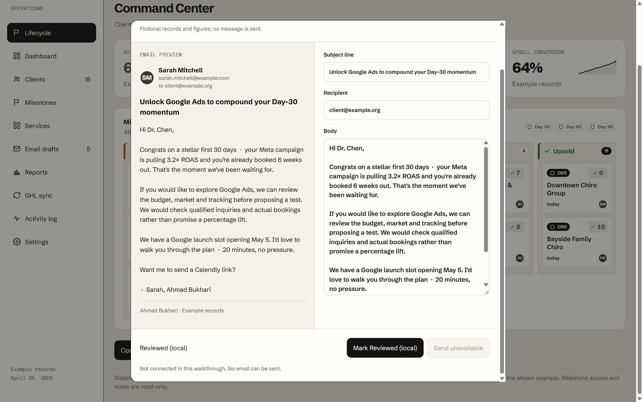 Draft and reviewed-report work area