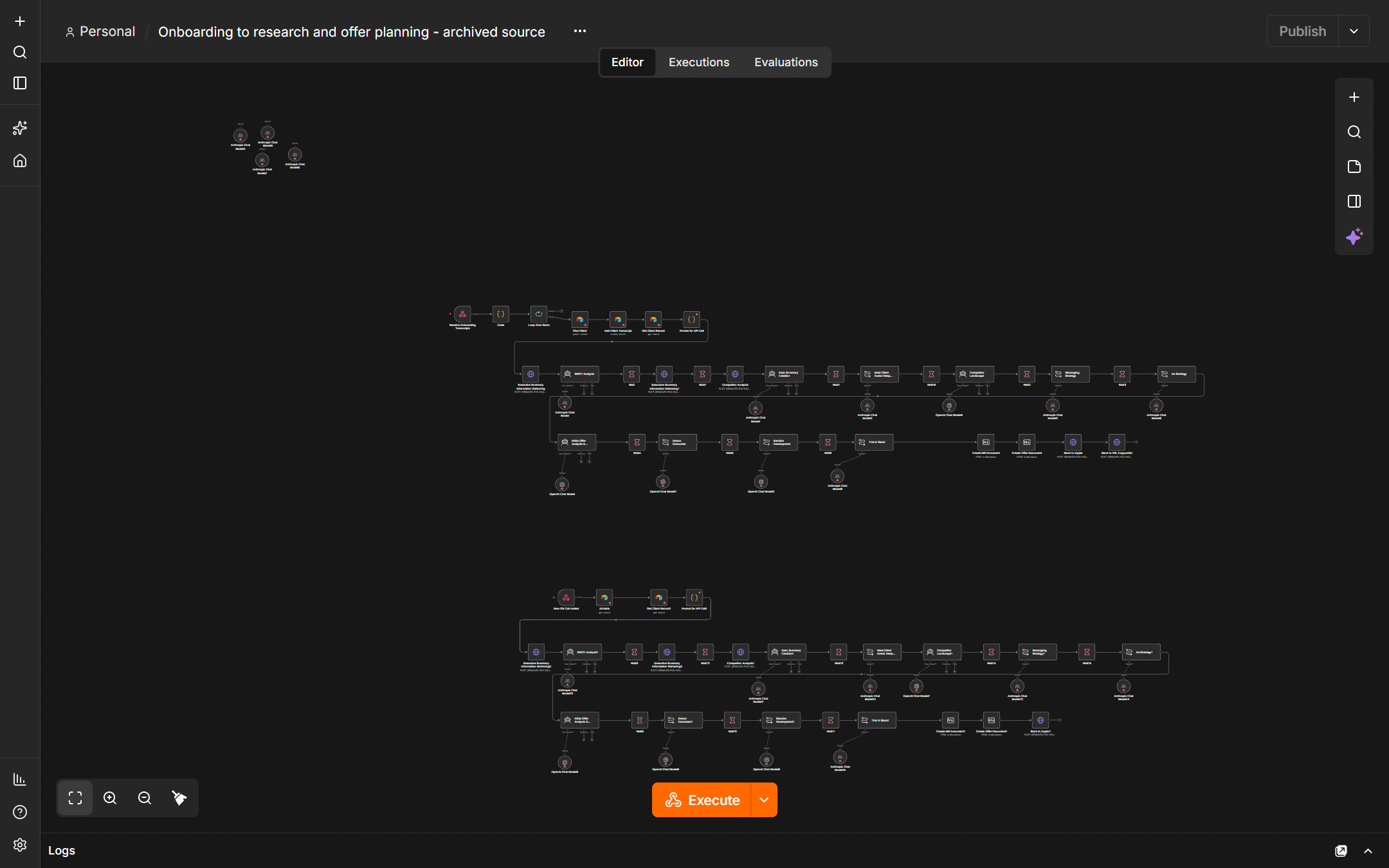 Original intake and research workflow